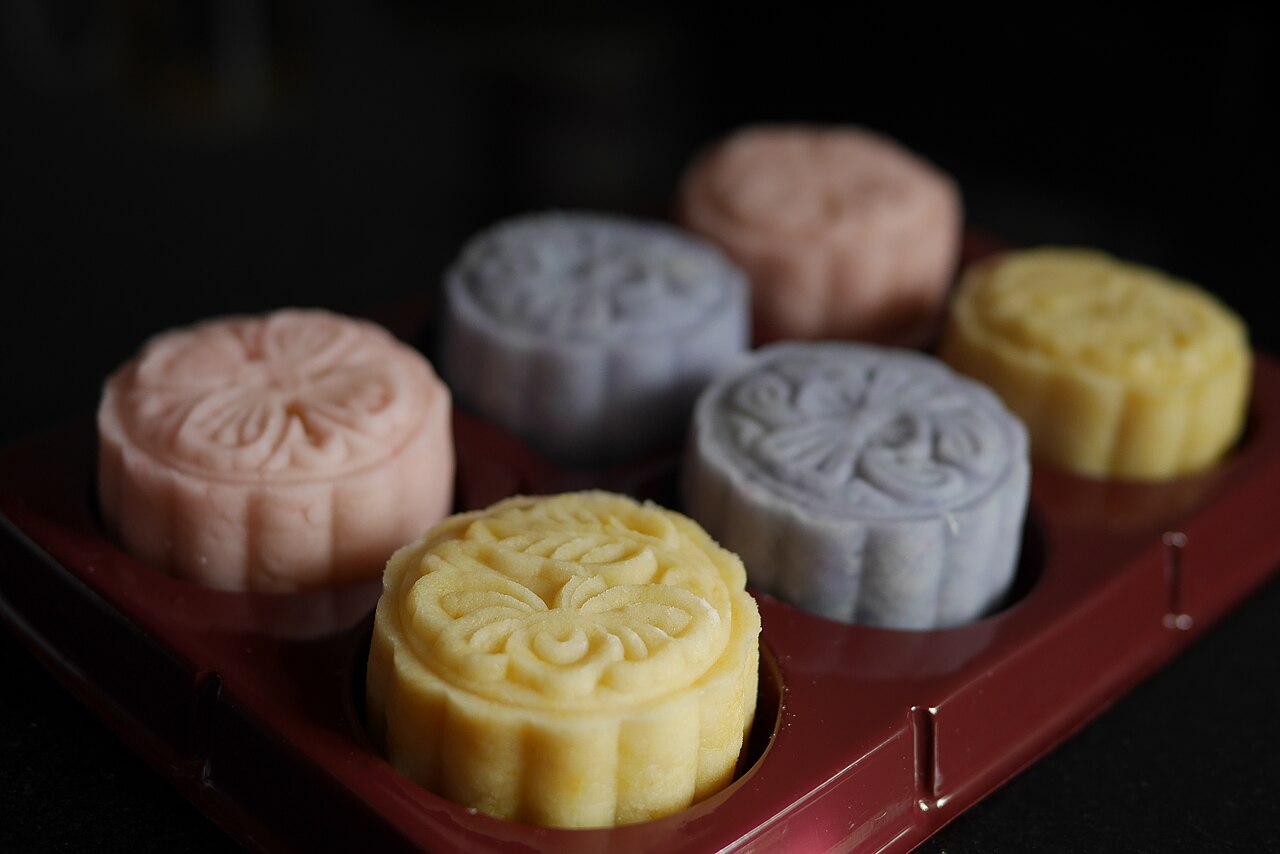 A photograph of snow skin mooncake