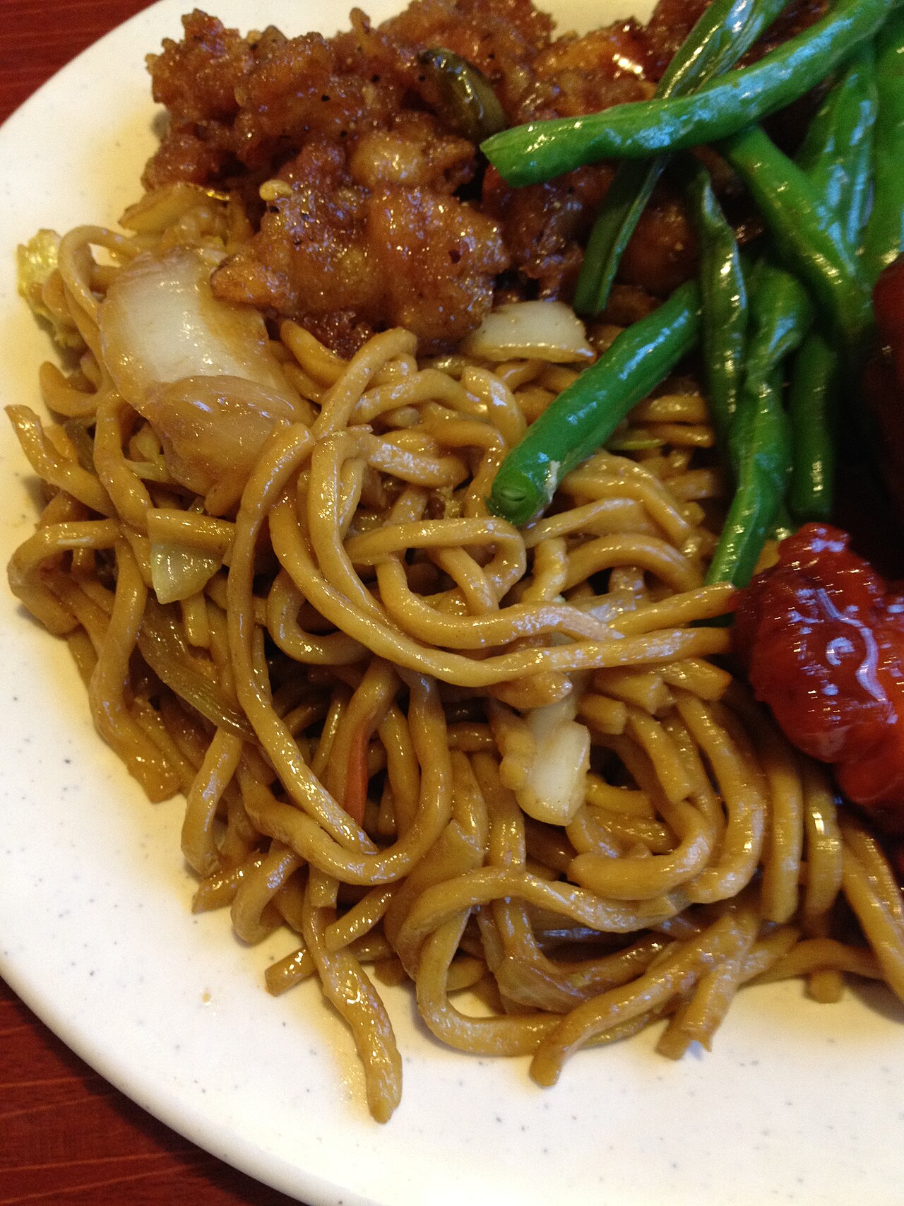 A photograph of lo mein